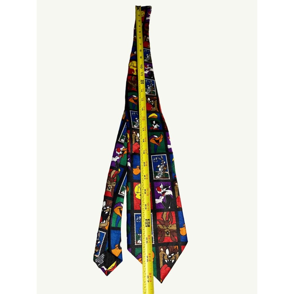 Looney Tunes Postage Stamp Collection Men's Necktie Tweety Bird Roadrunner - Picture 8 of 9